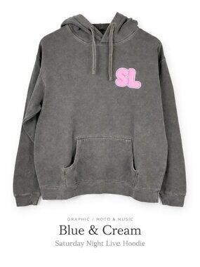 Blue & Cream SNL Hoodie Gray Graphic Sweatshirt Saturday Night Live M